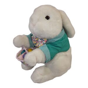 Vintage‎ Commonwealth Bunny Rabbit Peter Cottontail Plush Easter Basket 1995 12"